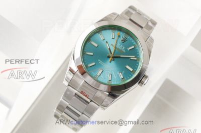 Perfect Replica DJ Factory Swiss 2824  Rolex Milgauss 116400GV Z-Blue Dial Luxury Watch